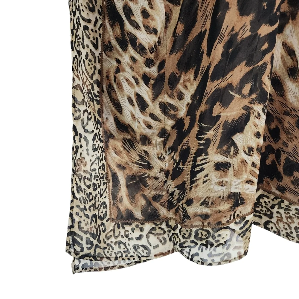 Chico's Women's Lightweight Animal Print Sheer Caftan Cover Up - S/M - Picture 4 of 6
